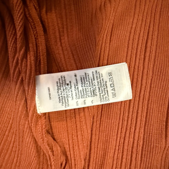 Madewell Rust Ribbed Short-Sleeve Button Cardigan Set - Picture 7 of 8